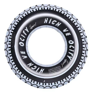 Water Sports High Quality  60-90Cm Black Tyre Circle Pvc Swimming Ring Tube Tire Floating Swim Ring For Adult And Kids