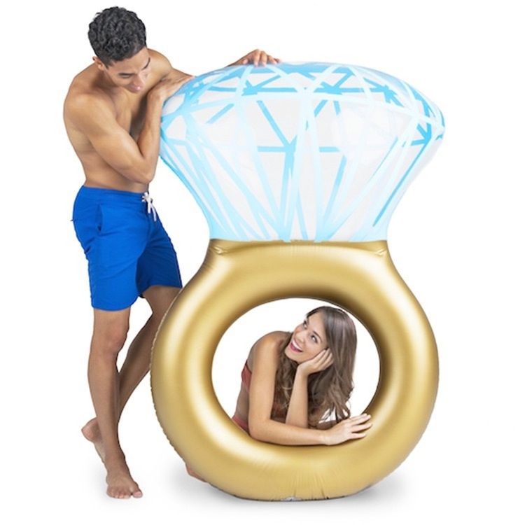 Summer Water Party Toy Lounger Pool Float Pvc Inflatable Swimming Pool Float Raft Diamond Ring For Adults