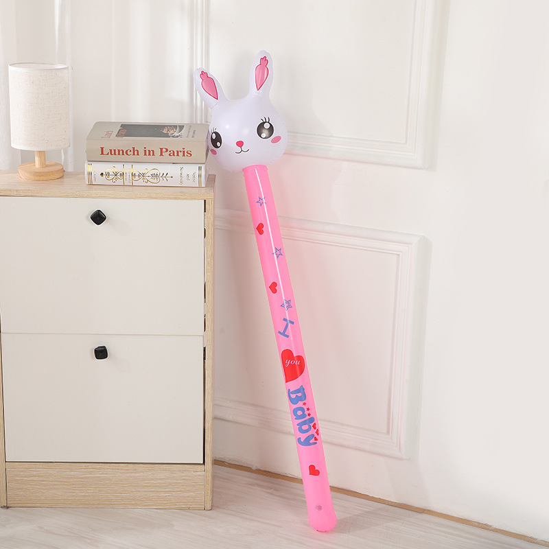 Inflatable Toy Animal Head Long Stick Animal Stick Giraffe PVC Children inflatable cheering sticks