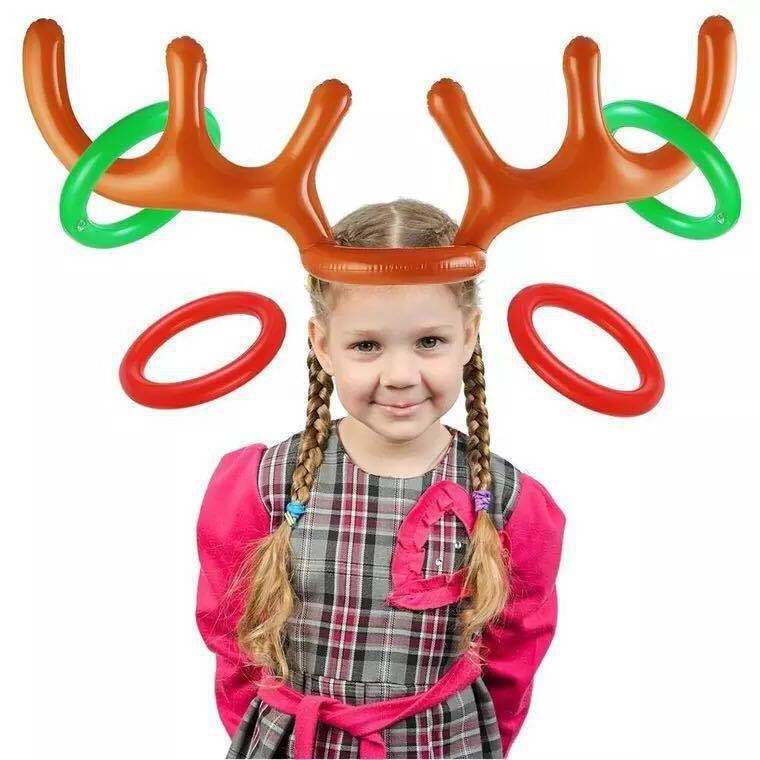 christmas gifts decorations  inflatable reindeer deer antlers head with circle ring toss board games throwing games