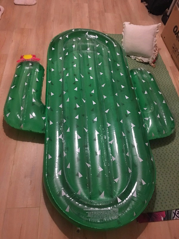 Inflatable Giant Cactus Pool Floats 65inch Raft Green Lounge for Summer Beach Pool Party Swimming Ring