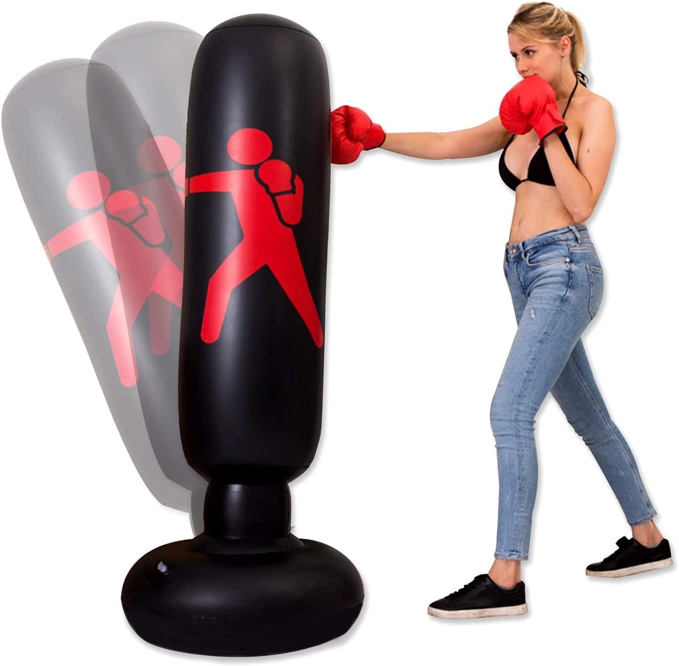 2022 Factory Hot Sale 160Cm Pvc Adult Inflatable Free Standing Punching Bag Training