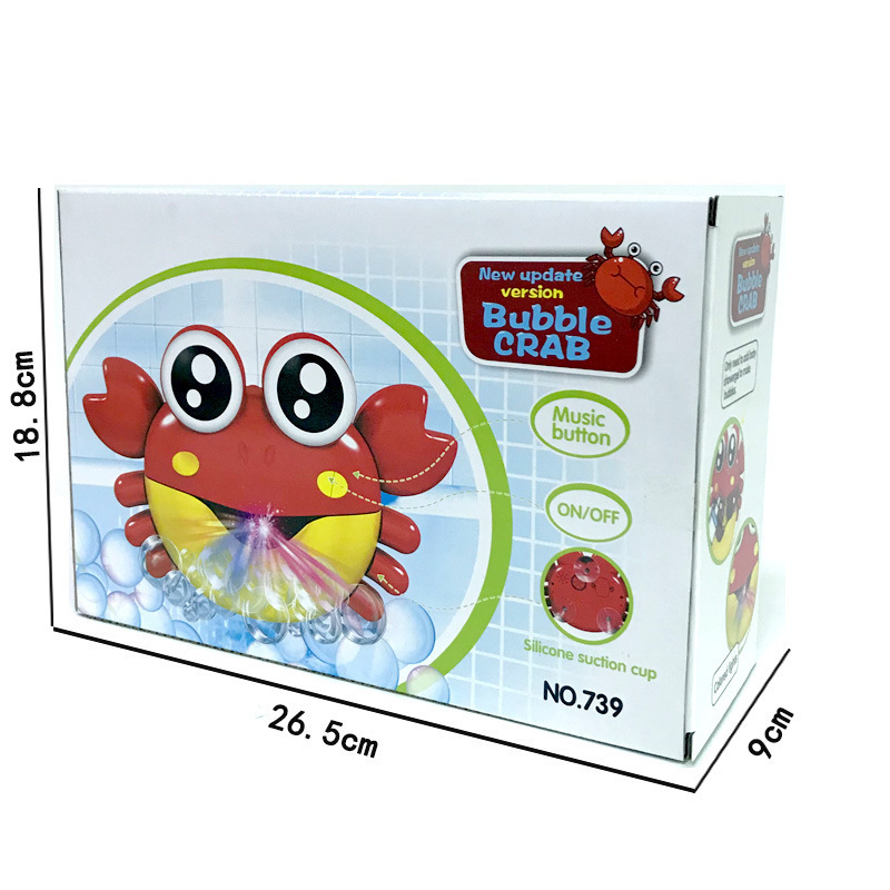 With 9 songs Silicon Bathroom Battery Operated Blower Automatic Soap Maker Musical Crab Bubble Bath Toys for Baby