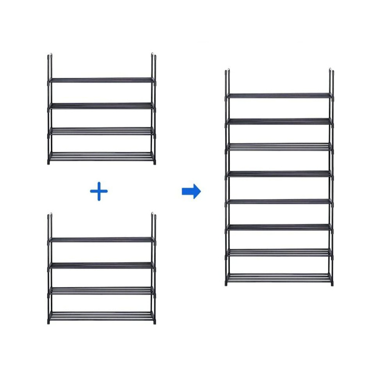 4 tier shoe rack metal shoe tower 20 pair storage organizer unit entryway shelf stackable cabinet hallway shoe and coat rack