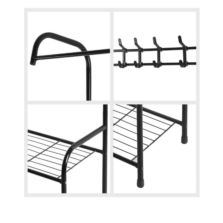 Industrial entryway hall tree 3 in 1 design coat rack shoe bench foyer storage shelf organizer bamboo shoe bench with coat rack