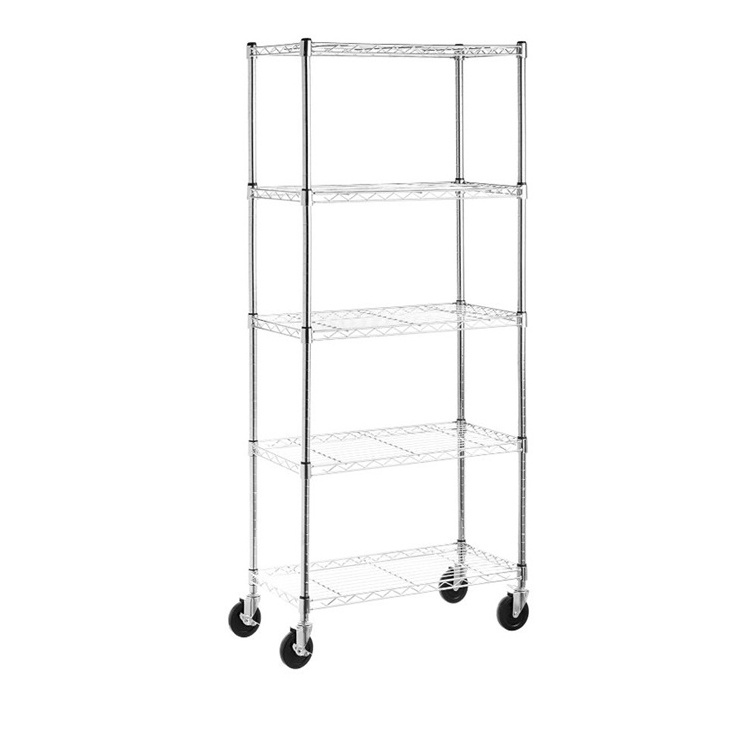 5 shelf shelving storage unit 4 wheel casters metal organizer wire rack chrome coat stand with 3 shoe racks with 18 hooks