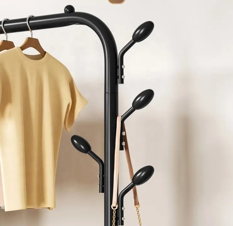 factory direct clothes rack hanger double-layer shoe shelf coat hanger space saving standing hanger foldable clothes rack