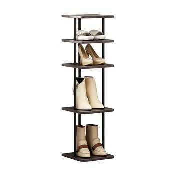 Shoe Rack Organizer 5 Tier Vertical Storage Stand Narrow Shelf for Small Spaces Entryway Corner Closet Door Bedroom Black