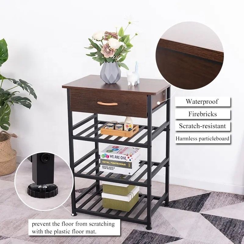 Modern Design Four Layer Storage Rack Wooden Drawer Entryway Shoe Rack As You Require  metal shoe racks