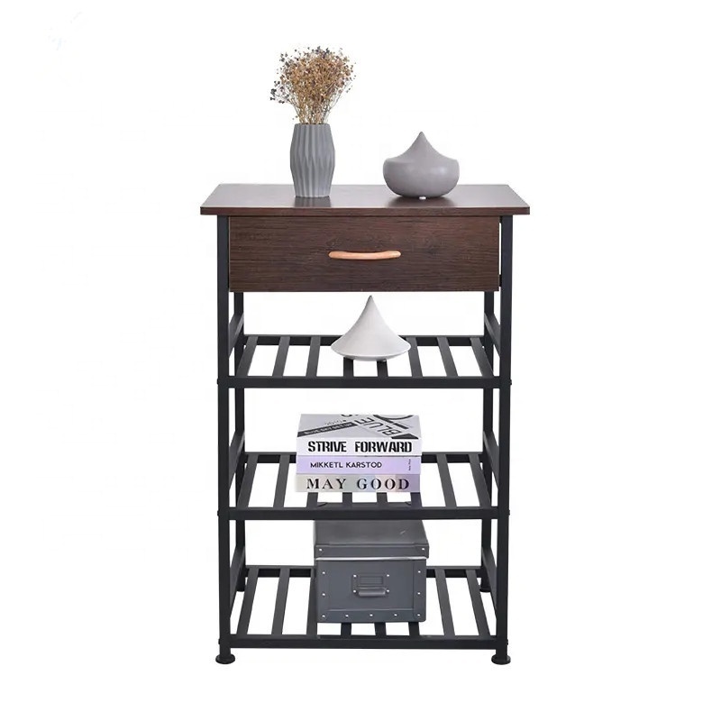 Modern Design Four Layer Storage Rack Wooden Drawer Entryway Shoe Rack As You Require  metal shoe racks