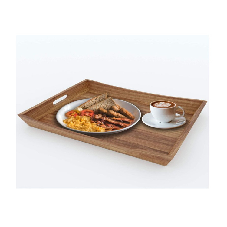 Rustic Wood Serving Tray Set of 3 Large Serving with Handles Wood Coffee Table Tray