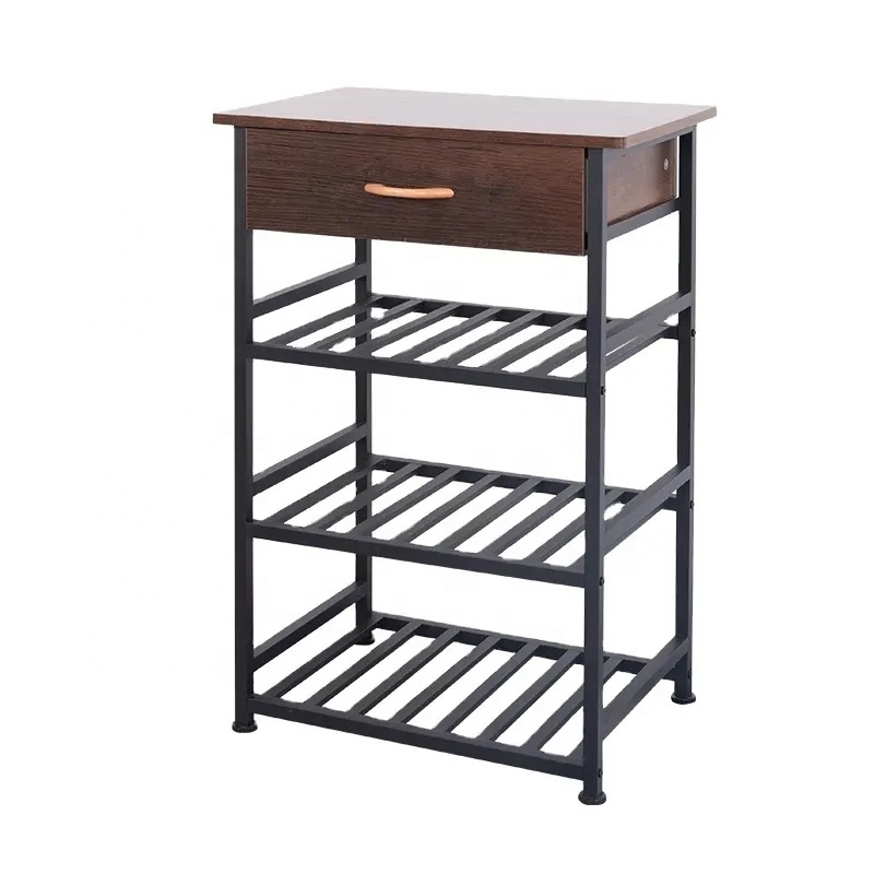 Modern Design Four Layer Storage Rack Wooden Drawer Entryway Shoe Rack As You Require  metal shoe racks