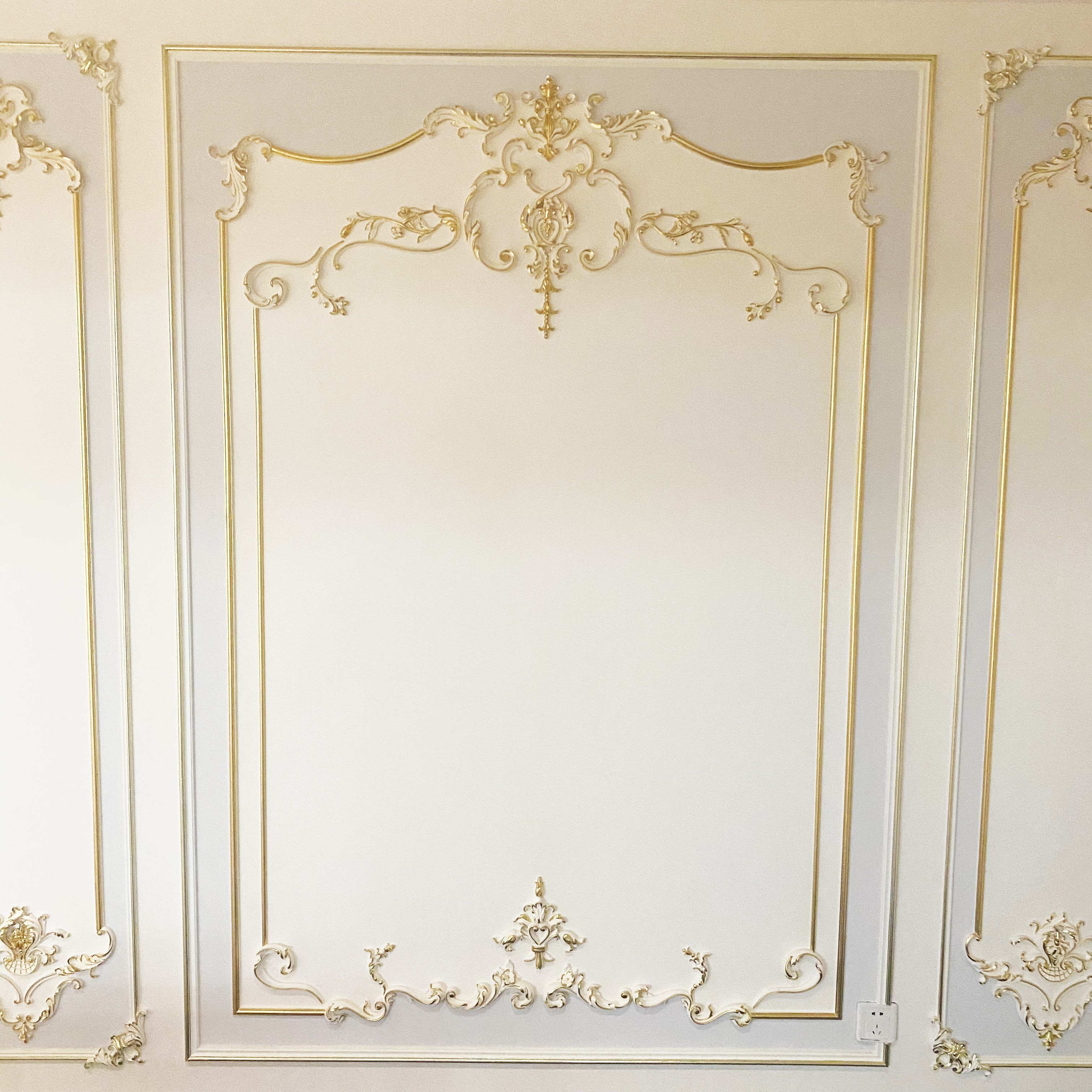 Decovision french style Golden coated Polyurethane Cornice Moulding for wall decoration