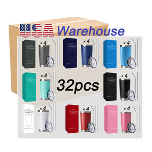 USA warehouse 1 pcs Custom logo tumbler cups vacuum insulated double wall 20oz  coffee wine beer mug stainless steel tumble