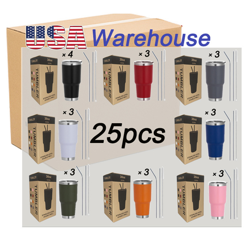 USA Warehouse Custom Classic Modern Party Cup Milk Coffee Double Wall Vacuum Insulated Travel Mugs 30oz Stainless Steel Tumbler