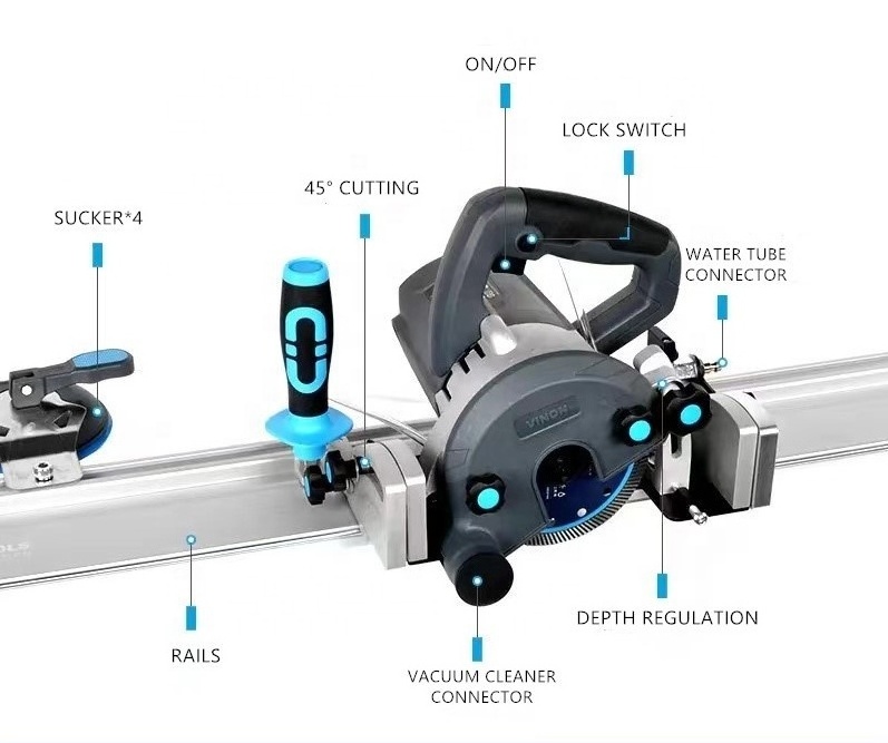 New model Large format tile sintered stone slab gres porcelain marble 3.6m guide rail 45 degree cutting machine power tools