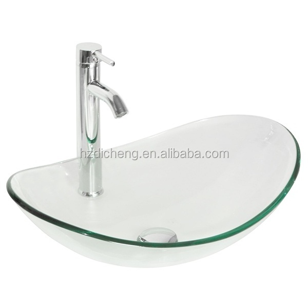 Transparent Special Design Modern Bathroom Sink Glass Washbasin Hand Basin With Faucet