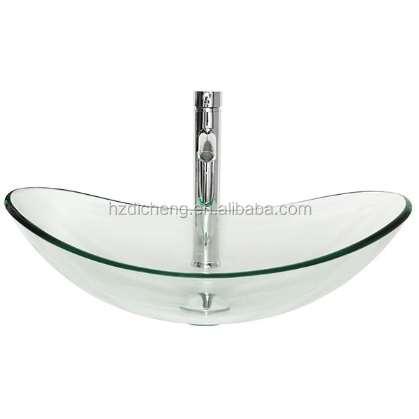 Transparent Special Design Modern Bathroom Sink Glass Washbasin Hand Basin With Faucet