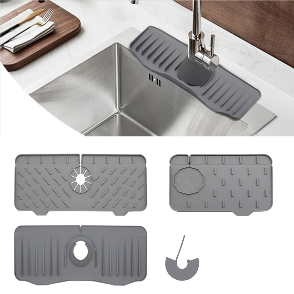 Kitchen Sink Splash Guard Silicone,Faucet Splash Catcher,Sink Draining Pad Behind Faucet