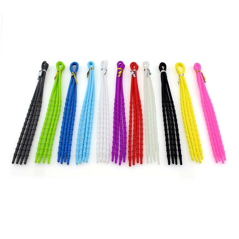 Multi Color Wholesale No Tie Shoelaces Easy Tie Elastic Silicone Shoe Laces Quick Lazy Laces