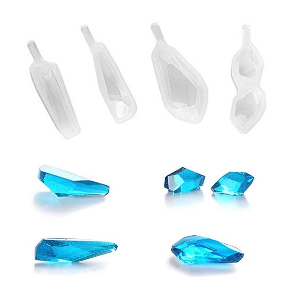 Gemstone Shape Pendant Molds,High-Definition Mirror Silicone Jewelry Molds-Epoxy Resin,Jewelry Craft Making Tools