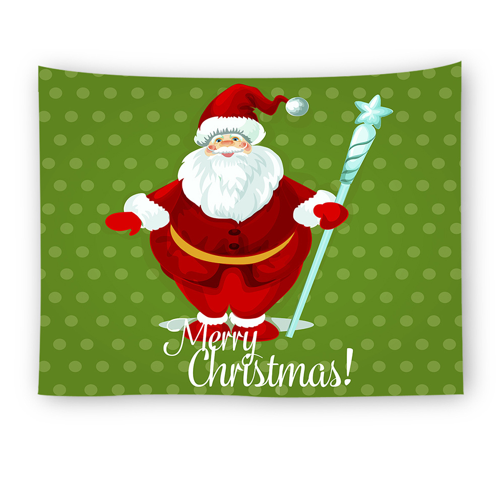 Merry Christmas Day Santa Claus Tapestry Wall Hanging Xmas Eve Fireplace Christmas Wall Tapestry for Christmas Decoration