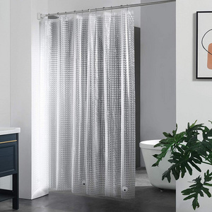 72"*72" Luxury Design 3D Waterproof PEVA Transparent Shower Curtain Liner With 12 Hooks PVC Vinyle Shower curtain liner