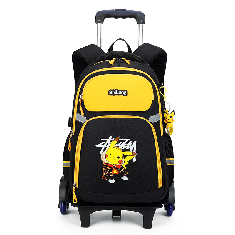 Nylon school bags trolley bag boys 2023 mochilas escolar de anime bolsas escolares com rodinhas 360