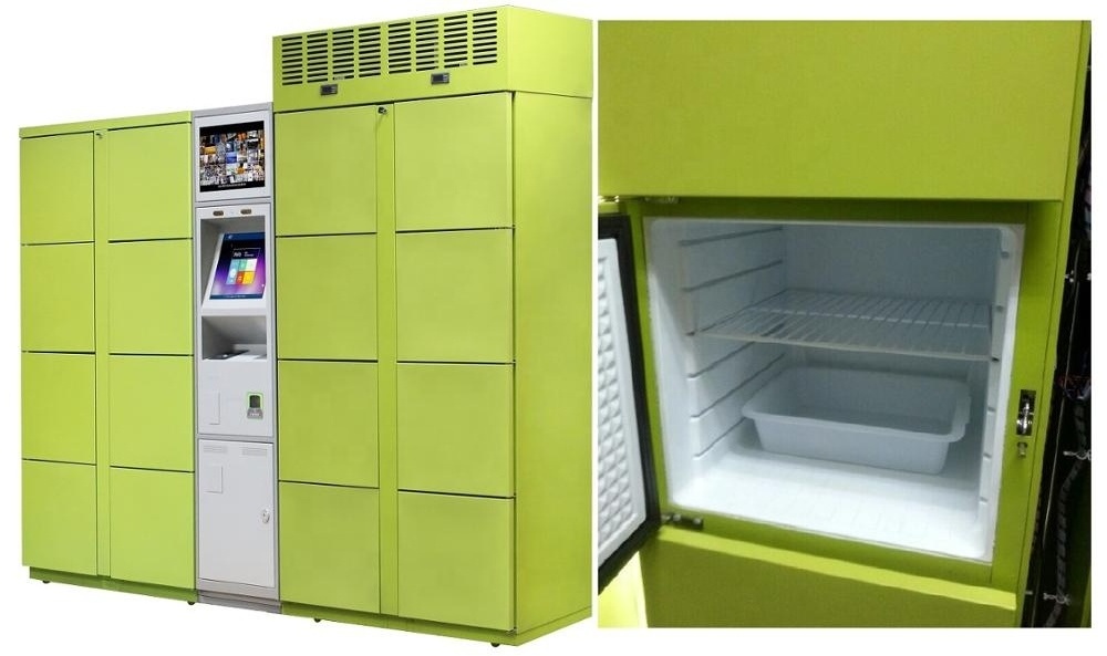 Fresh Food Cabinet Smart Locker System Refrigerated  Freezer Locker For Supermarket