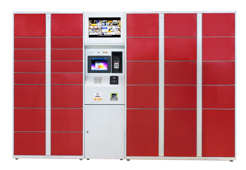 Intelligent white 28 doors electronic delivery smart gym cabinet parcel locker