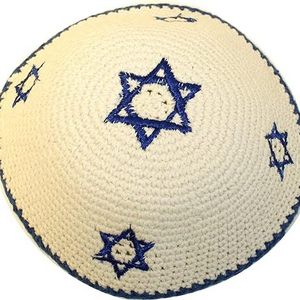 Wholesale DMC Handmade Advanced Customization Kippah Custom Logo crocheted Religious Kippah Hats Woven Kippot Jewish Kippah