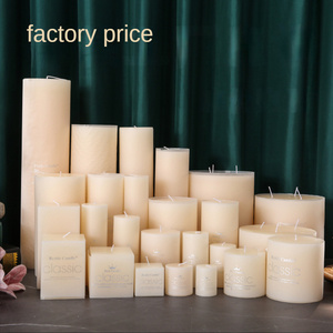 Wholesale Handmade Home Decorative White Private Label Pillar Scented Craft paraffin wax Candles