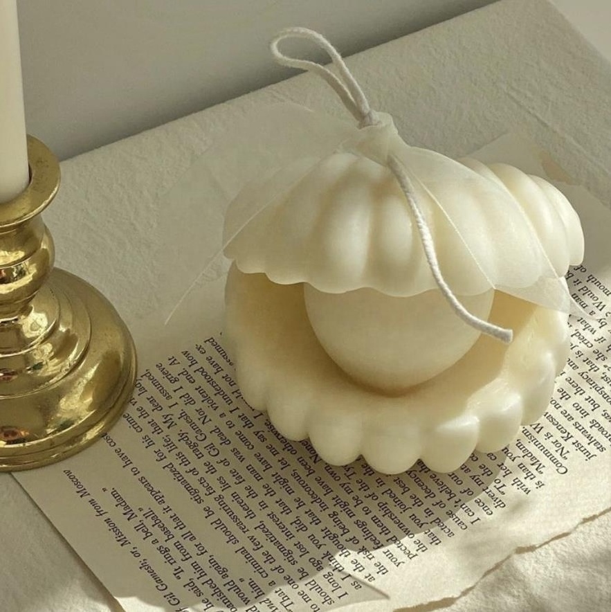 BEISI-SS6 Pearl shell Art Soy Wax Scented Candle for Home Decor