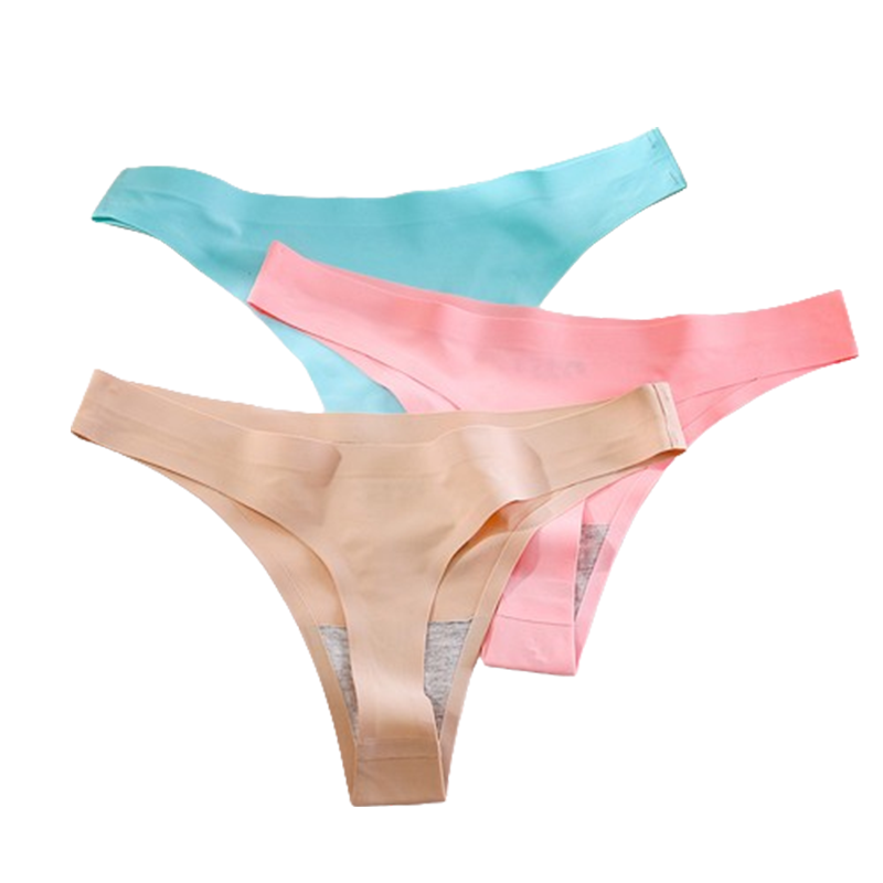 Ice Silk Thong Panties Sexy Briefs Seamless Thongs Women Underwear Panties for Girls Ladies Panty 3XL Plus Size G String Tanga