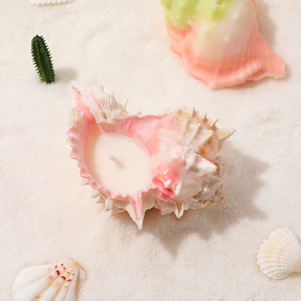 Novelty Spiked Conch Shell Scented Candle For Home Decorative Photo Props