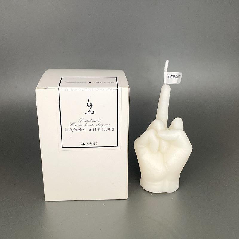 Home Decoration Ornaments Birthday Gifts Creative Middle Finger Shaped Gesture Scented Candles