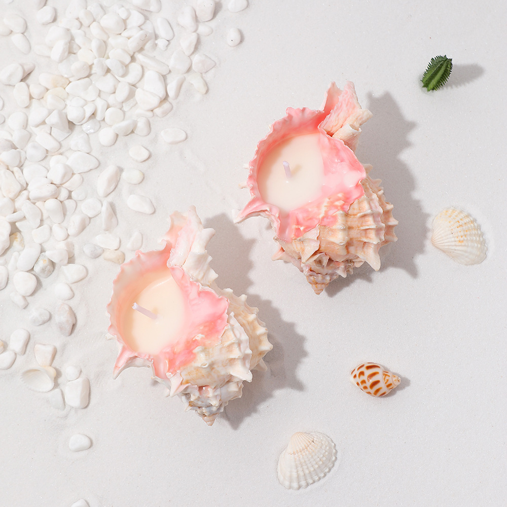 Novelty Spiked Conch Shell Scented Candle For Home Decorative Photo Props