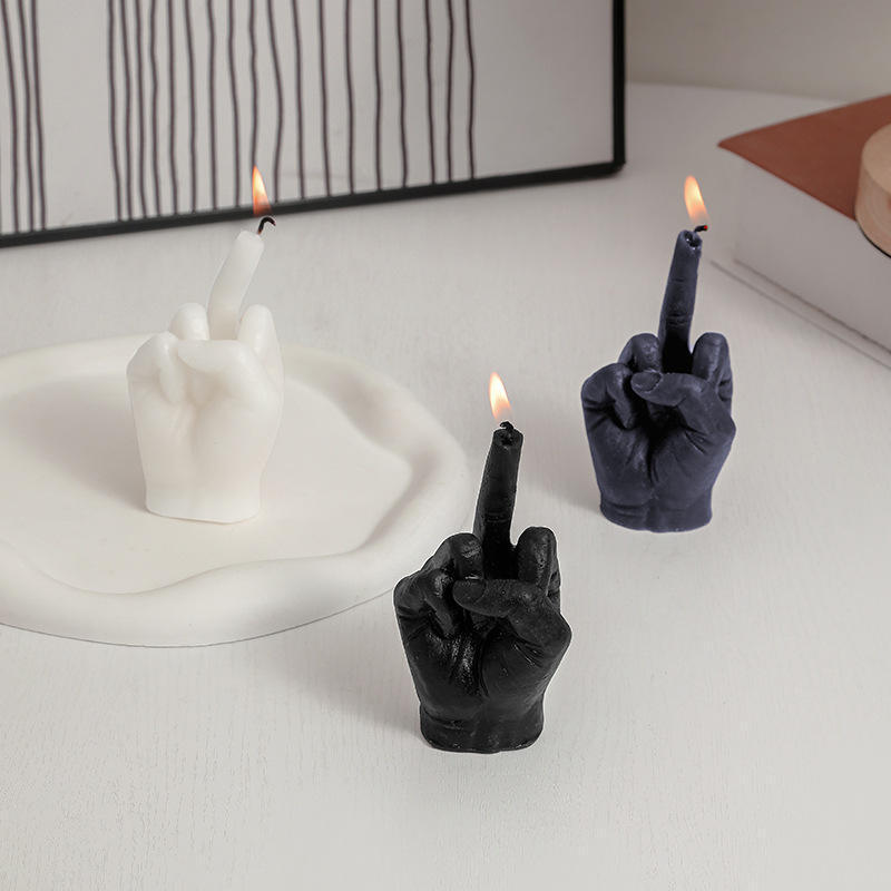 Home Decoration Ornaments Birthday Gifts Creative Middle Finger Shaped Gesture Scented Candles