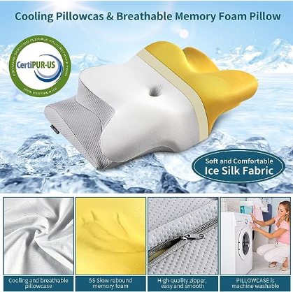 Adjustable Orthopedic Ergonomic Cervical Pillow Side Back Stomach Sleeper Contour Memory Foam Pillow for Neck Pain Relief