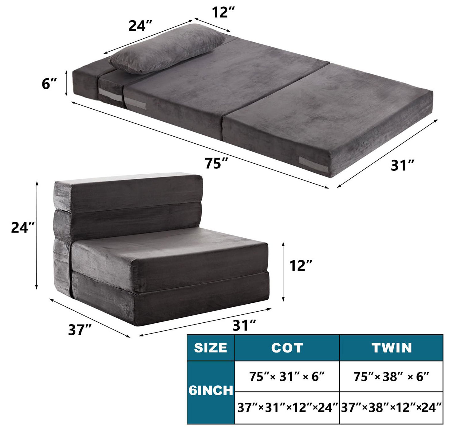 Best-selling of Memory Foam sofa for Bed SleepingModern Folding Sofa Bed Couch Memory Foam