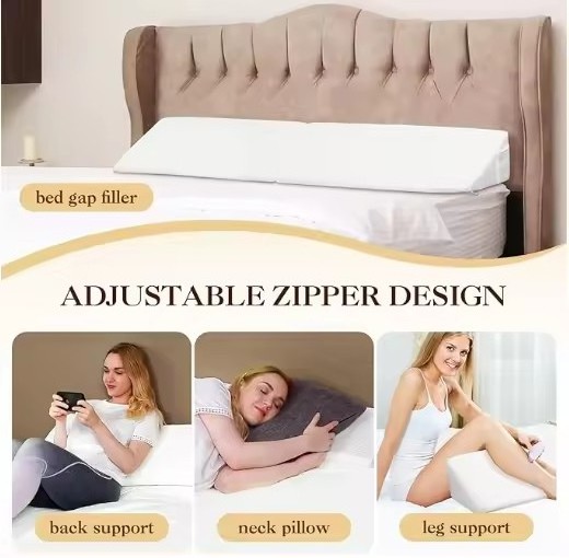 Bed Wedge Pillow Bed Wedge Gap Filler Fill The Gap Between Headboard & Mattress, Wedge Pillow for Reading Sleeping in Bed