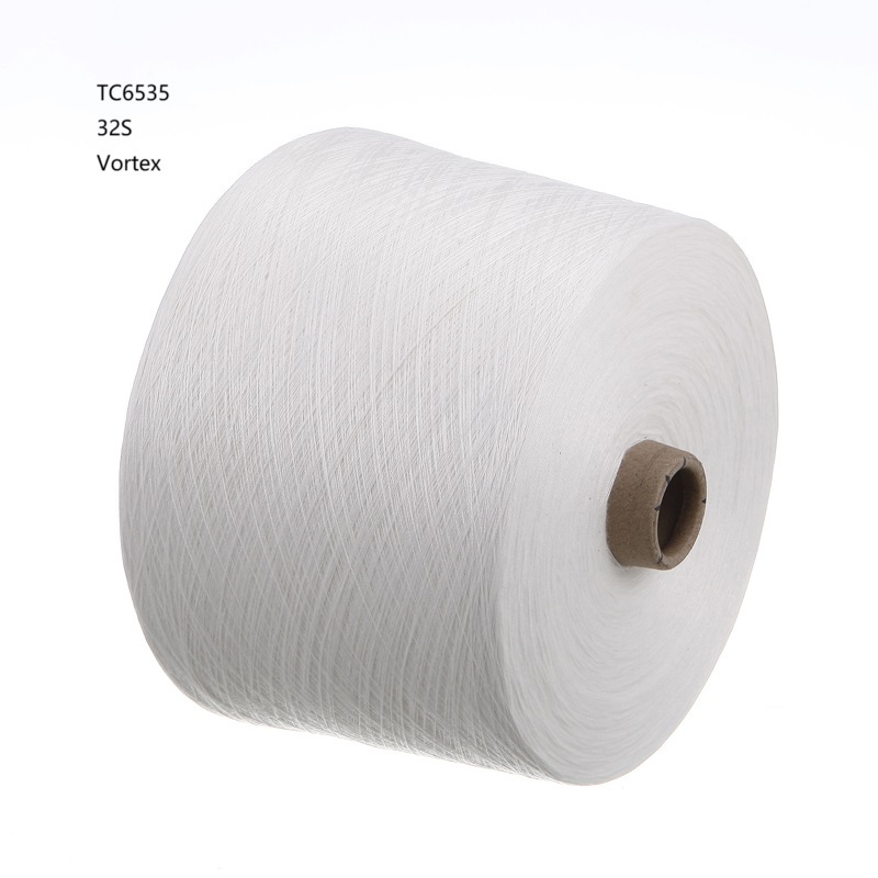 65 Polyester 35 Cotton 32S/1 Vortex Spinning Yarn TC 65/35 Polyester Cotton Blended Yarn For Weaving