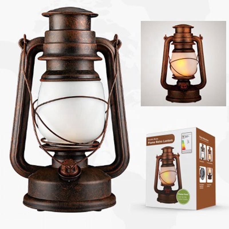 wholesale portable camping light retro LED dual-mode solar lantern  LED camping lantern