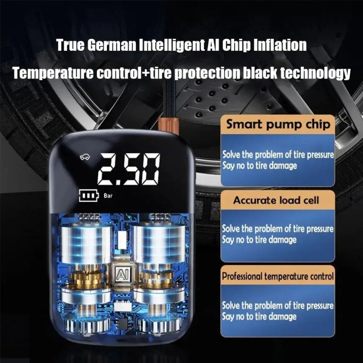 Car Portable Electric Tire Inflator Pump, Model: Wireless Dual Use