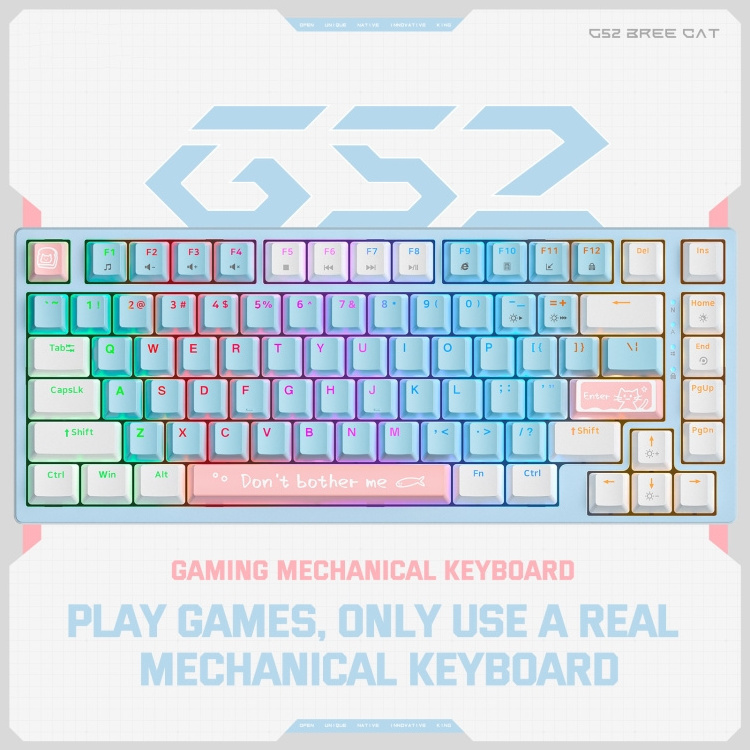 Hot Sale for ONIKUMA G52 82 Keys RGB Lighting Wired Mechanical Keyboard Brown Switch Computer Keyboard