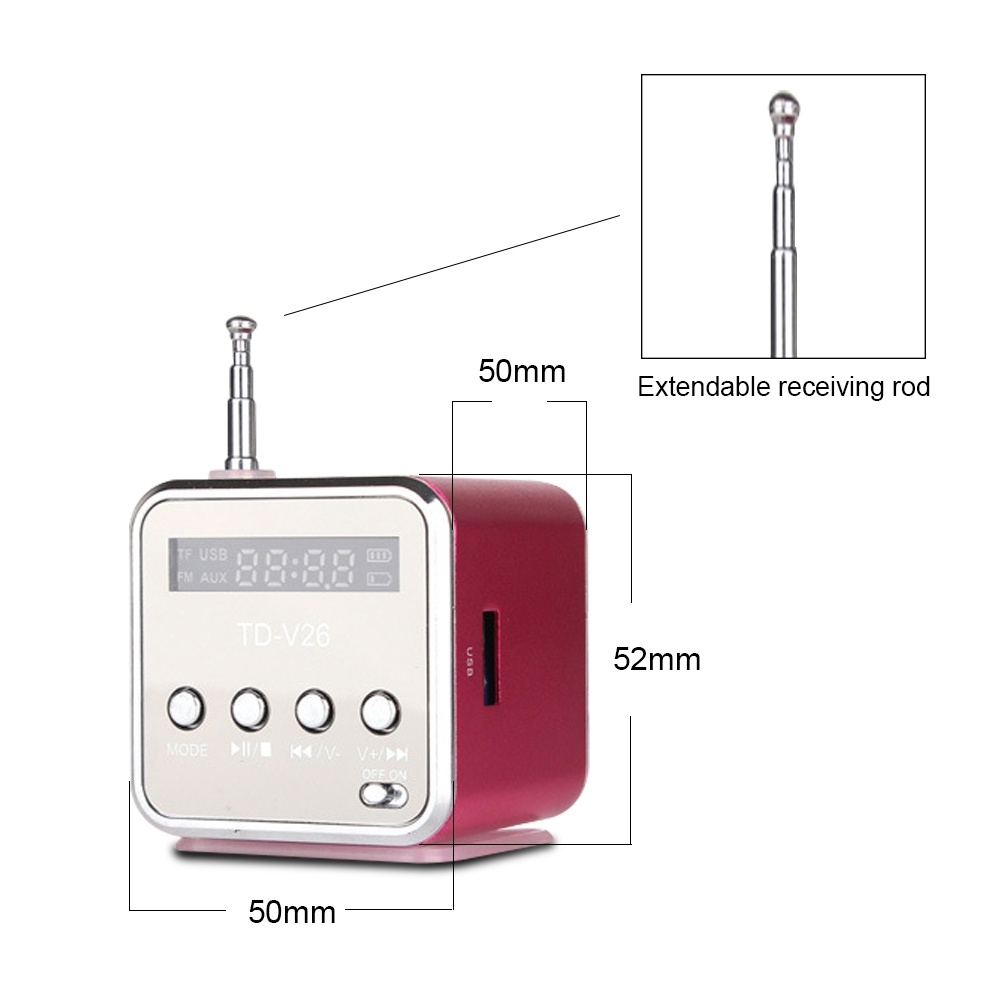 Portable Speakers with FM Mini Multi-function Radio USB Mp3 Support SD/TF Card Music Player Wireless Speaker