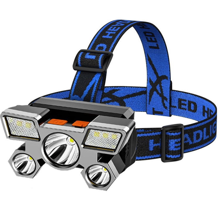 Good Quality LED Five-headed Light USB Rechargeable Headlamp Mining Light Outdoor Camping LED Light