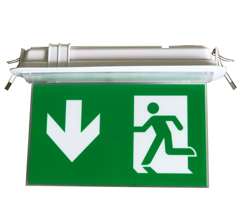 Small Size Double sides LED Emergency Ceiling Recessed Exit Sign Light