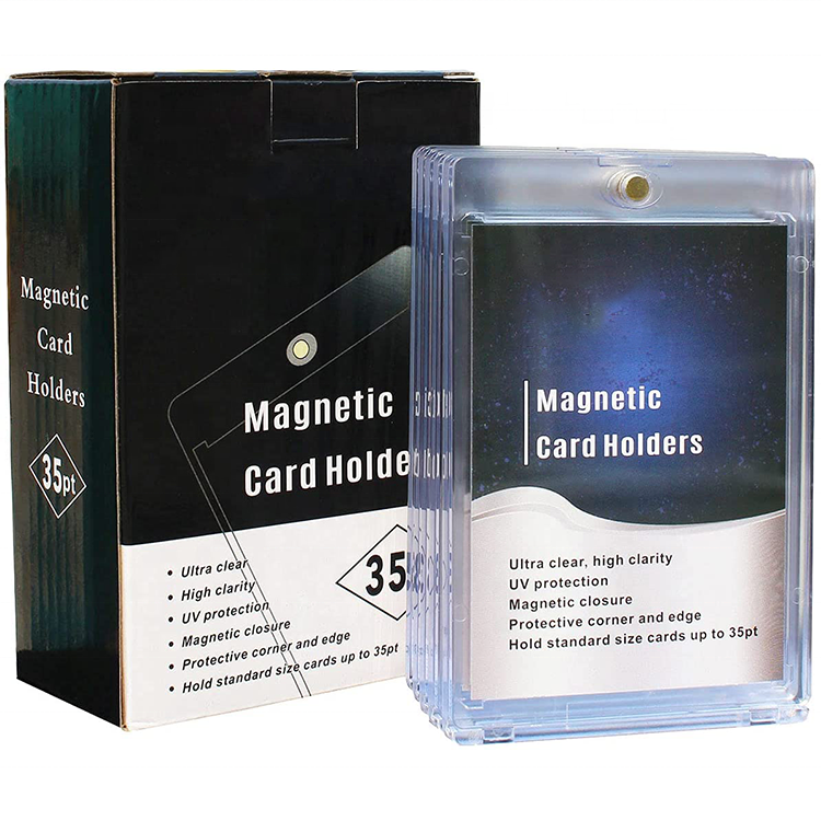 75PT Transparent PVC Thick plastic Custom Personalized Magnetic Card Holders for Game Card