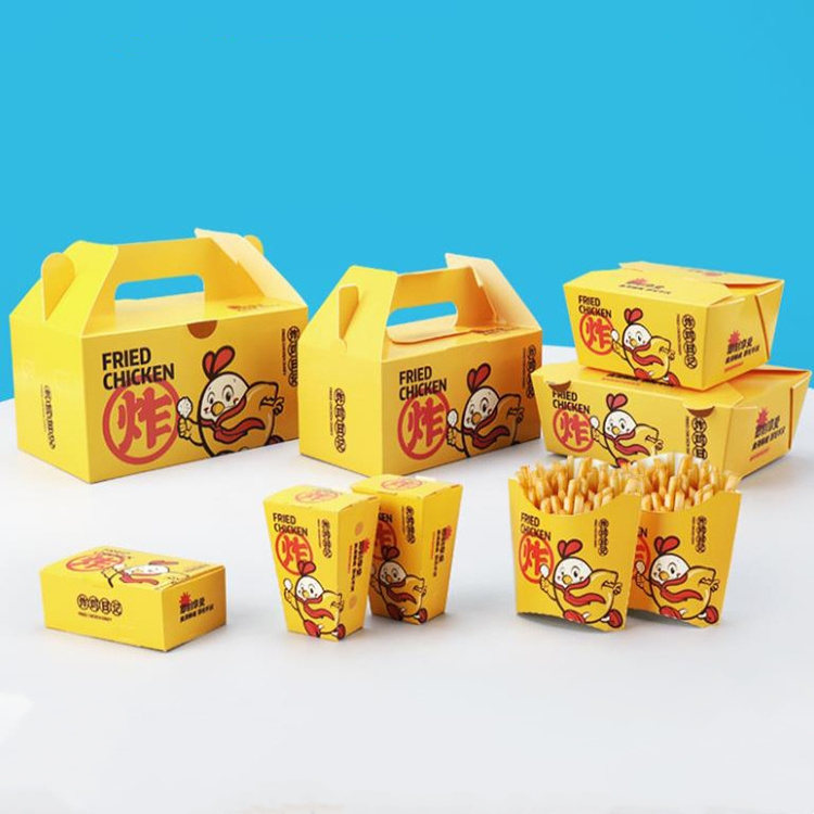 Disposable environmentally friendly Korean fried chicken fast food packaging box Hamburger chicken rice flower takeaway box